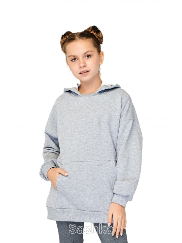 Худі для дівчинки Oversize сіре