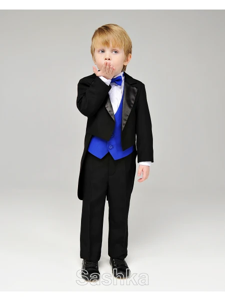 Костюм ошатний для хлопчика Фрак чорно-синій Sashka, розмір 98-164