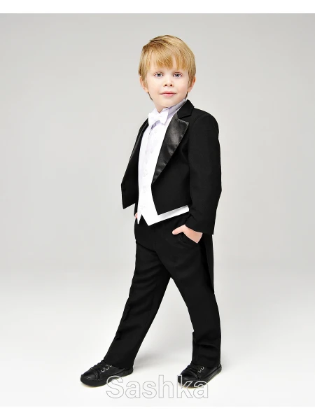 Костюм ошатний для хлопчика Фрак чорно-білий Sashka, розмір 98-164