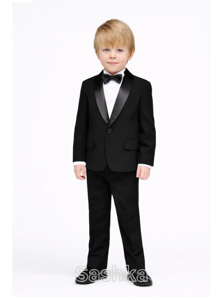 Костюм ошатний для хлопчика Смокінг чорний Sashka, розмір 98-164